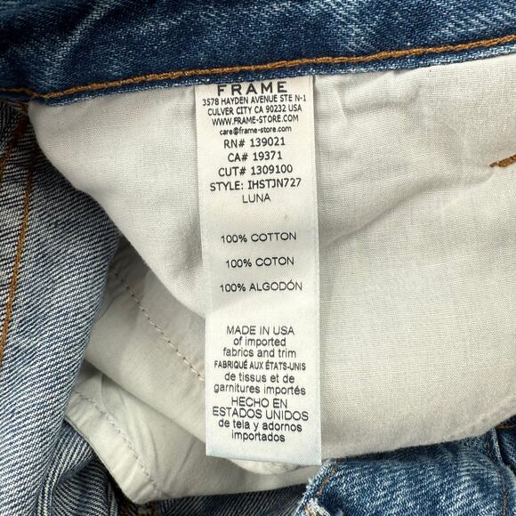 Frame Ilona Hamer High Rise Straight Jeans SZ 30 NWT Luna Wash *Flaws Cotton - Picture 15 of 16
